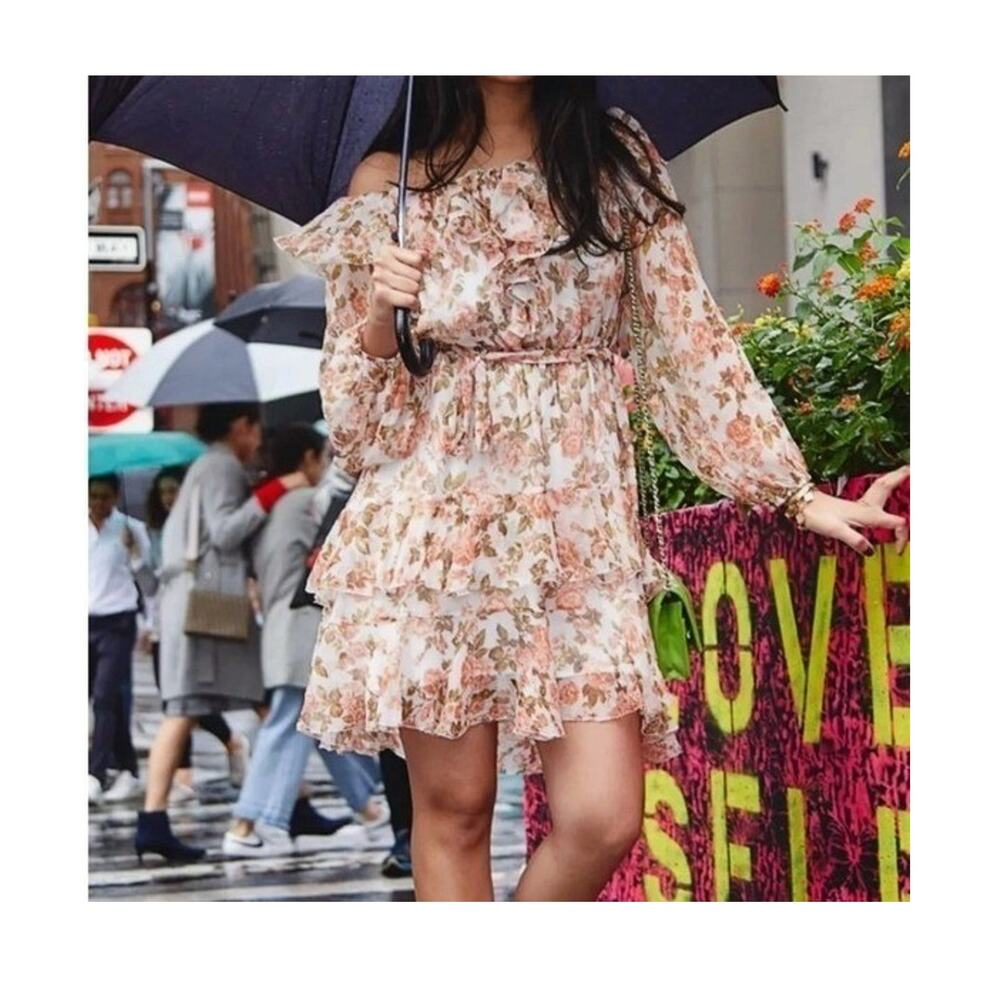 Zimmermann Floral Silk Tiered Dress Z Size 1 / US 6 / AU UK 10 Romantic Ruffles